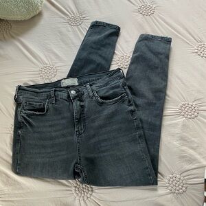 FREE PEOPLE jeans- black and high waisted